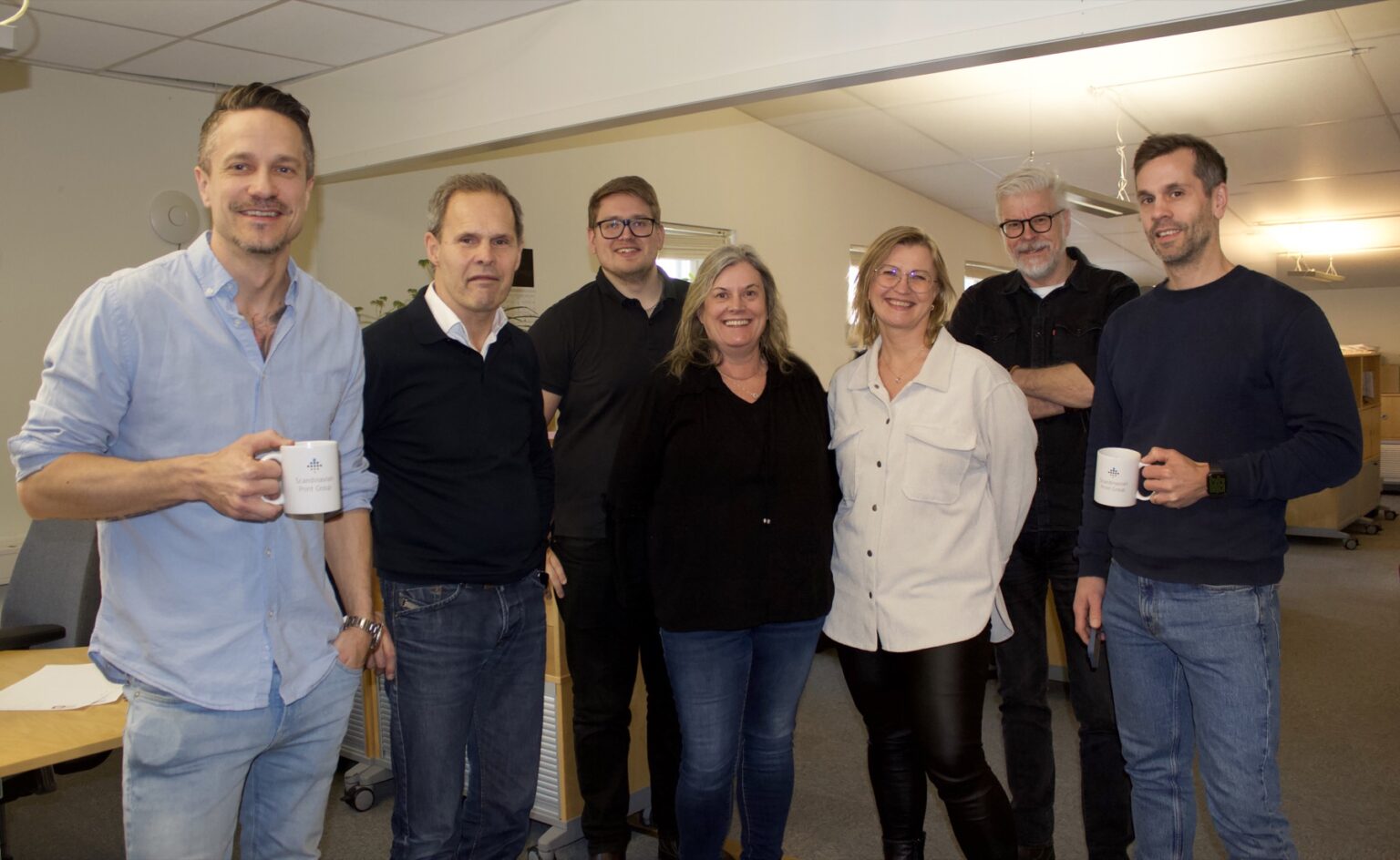 Kenneth Finn, Bosse Strindfors, Fredrik Bondestad, Marie Redner, Annette Petersson, Mikael Falldahl, Joakim Rindeström och Evelina Petersson (ej på bild) har alla gått över till Scandinavian Print Group.